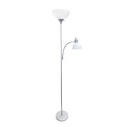 Simple Designs Floor Lamp with Reading Light, Silver LF2000-SLV